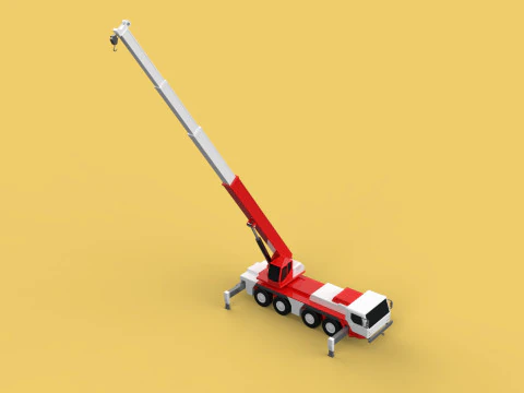 COMBINATION CONFIGURATION BOOM ARM JIB TRUCK MOBILE CRANE LTM 3D Model