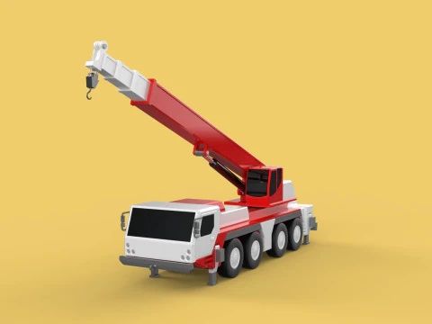 COMBINATION CONFIGURATION BOOM ARM JIB TRUCK MOBILE CRANE LTM 3D Model