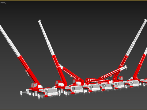 COMBINATION CONFIGURATION BOOM ARM JIB TRUCK MOBILE CRANE LTM Modèle 3D