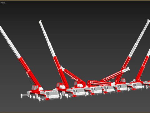 COMBINATION CONFIGURATION BOOM ARM JIB TRUCK MOBILE CRANE LTM 3D Model