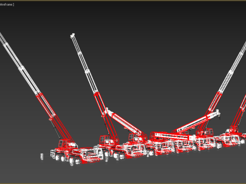 COMBINATION CONFIGURATION BOOM ARM JIB TRUCK MOBILE CRANE LTM Modèle 3D