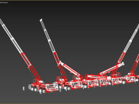 COMBINATION CONFIGURATION BOOM ARM JIB TRUCK MOBILE CRANE LTM 3D Model