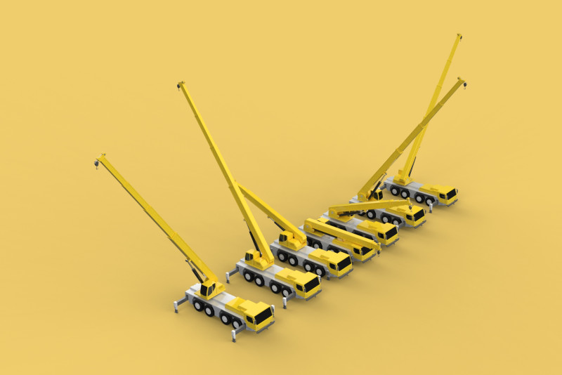 COMBINATION CONFIGURATION LIEBHERR LTM1070 LTM 1070 MOBILE CRANE Modello 3D .c4d .max .obj .3ds .fbx .stl .blend