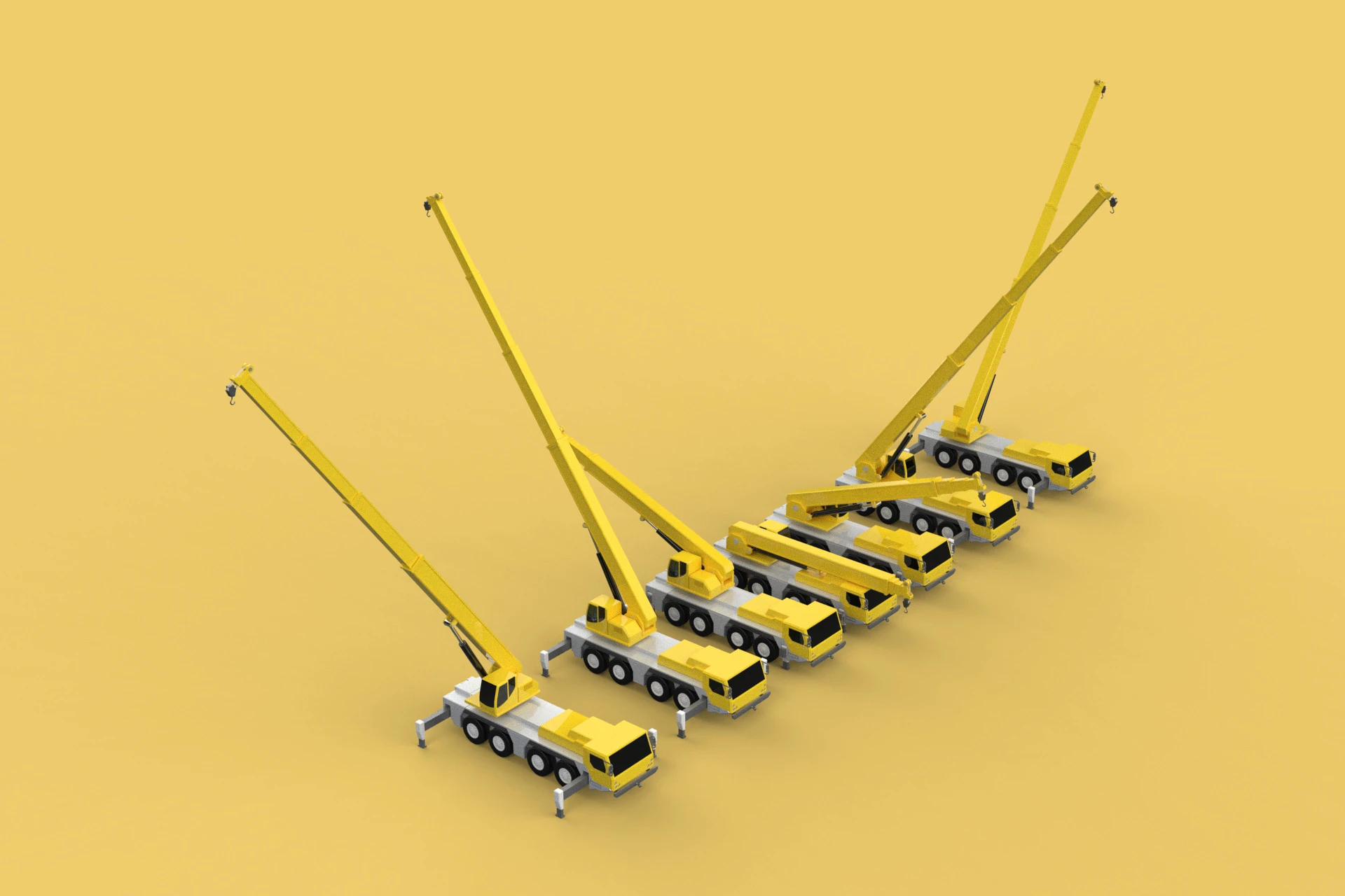 COMBINATION CONFIGURATION LIEBHERR LTM1070 LTM 1070 MOBILE CRANE 3D Model .c4d .max .obj .3ds .fbx .stl .blend 