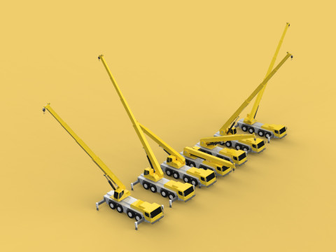 COMBINATION CONFIGURATION LIEBHERR LTM1070 LTM 1070 MOBILE CRANE 3D Model