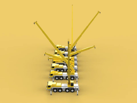 COMBINATION CONFIGURATION LIEBHERR LTM1070 LTM 1070 MOBILE CRANE 3D Model