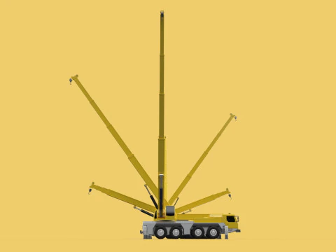 COMBINATION CONFIGURATION LIEBHERR LTM1070 LTM 1070 MOBILE CRANE 3D Model