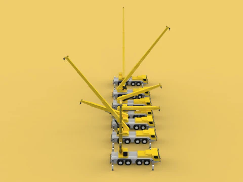 COMBINATION CONFIGURATION LIEBHERR LTM1070 LTM 1070 MOBILE CRANE 3D Model