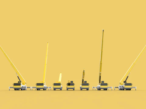 COMBINATION CONFIGURATION LIEBHERR LTM1070 LTM 1070 MOBILE CRANE 3D Model