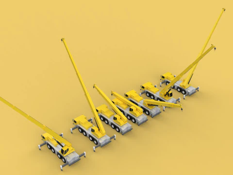 COMBINATION CONFIGURATION LIEBHERR LTM1070 LTM 1070 MOBILE CRANE 3D Model