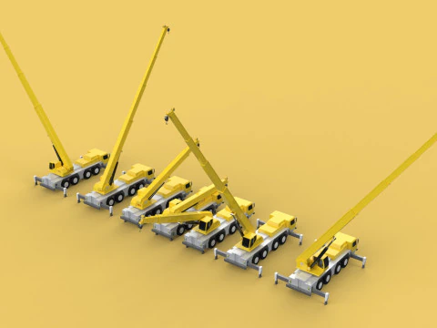 COMBINATION CONFIGURATION LIEBHERR LTM1070 LTM 1070 MOBILE CRANE 3D Model