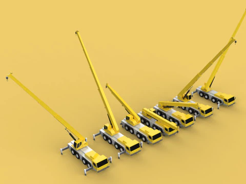 COMBINATION CONFIGURATION LIEBHERR LTM1070 LTM 1070 MOBILE CRANE 3D Model