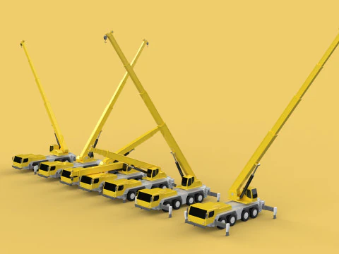 COMBINATION CONFIGURATION LIEBHERR LTM1070 LTM 1070 MOBILE CRANE 3D Model