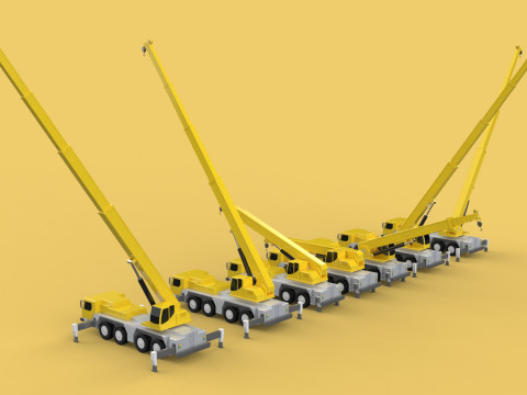 COMBINATION CONFIGURATION LIEBHERR LTM1070 LTM 1070 MOBILE CRANE Modello 3D
