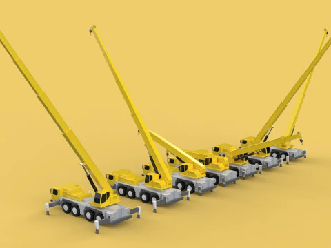 COMBINATION CONFIGURATION LIEBHERR LTM1070 LTM 1070 MOBILE CRANE 3D Model
