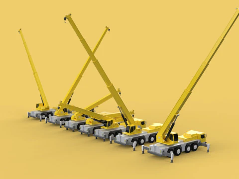 COMBINATION CONFIGURATION LIEBHERR LTM1070 LTM 1070 MOBILE CRANE 3D Model