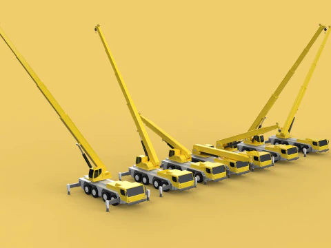 COMBINATION CONFIGURATION LIEBHERR LTM1070 LTM 1070 MOBILE CRANE 3D Model