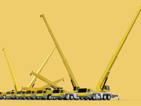 COMBINATION CONFIGURATION LIEBHERR LTM1070 LTM 1070 MOBILE CRANE Modello 3D