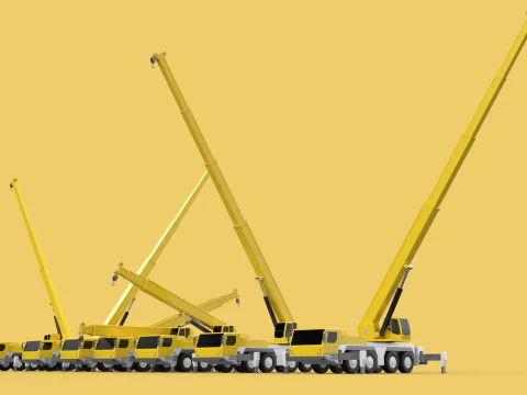 COMBINATION CONFIGURATION LIEBHERR LTM1070 LTM 1070 MOBILE CRANE 3D Model