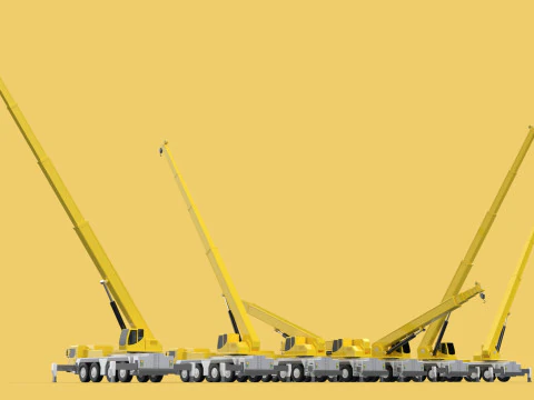 COMBINATION CONFIGURATION LIEBHERR LTM1070 LTM 1070 MOBILE CRANE 3D Model