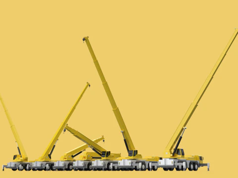 COMBINATION CONFIGURATION LIEBHERR LTM1070 LTM 1070 MOBILE CRANE 3D Model