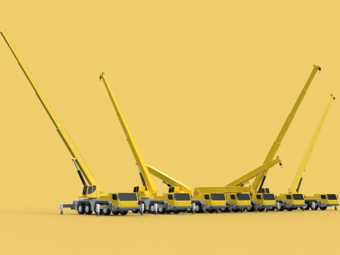 COMBINATION CONFIGURATION LIEBHERR LTM1070 LTM 1070 MOBILE CRANE 3D Model
