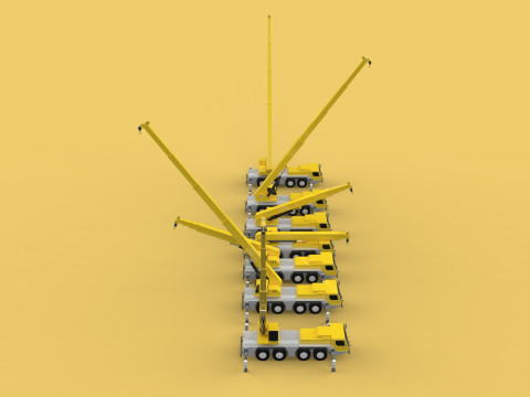 ALL CONFIGURATION MOBILE CRANE TERRAIN CRAWLER LIFTING JIB TRUCK 3D-Modell