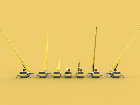 ALL CONFIGURATION MOBILE CRANE TERRAIN CRAWLER LIFTING JIB TRUCK 3D-Modell