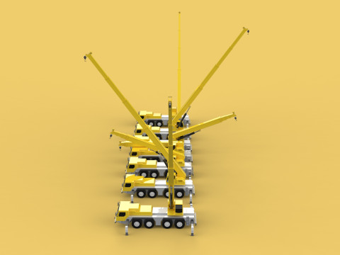 ALL CONFIGURATION MOBILE CRANE TERRAIN CRAWLER LIFTING JIB TRUCK 3D-Modell