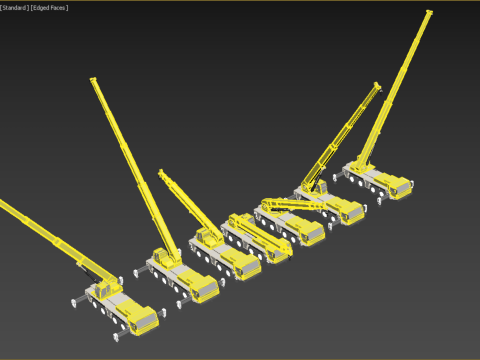 ALL CONFIGURATION MOBILE CRANE TERRAIN CRAWLER LIFTING JIB TRUCK 3D-Modell