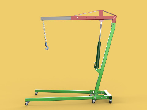 2TON PORTABLE HYDRAULIC ENGINE CRANE HOIST HEAVY LIFTING FOLDING 3D Модель