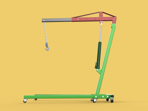2TON PORTABLE HYDRAULIC ENGINE CRANE HOIST HEAVY LIFTING FOLDING 3D Модель