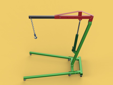 2TON PORTABLE HYDRAULIC ENGINE CRANE HOIST HEAVY LIFTING FOLDING 3D Модель