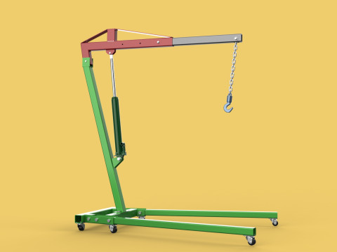 2TON PORTABLE HYDRAULIC ENGINE CRANE HOIST HEAVY LIFTING FOLDING 3D Модель