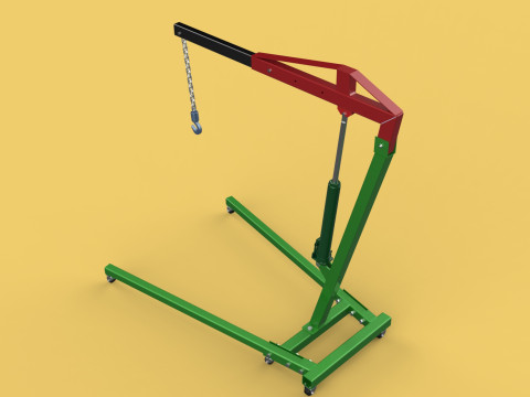 2TON PORTABLE HYDRAULIC ENGINE CRANE HOIST HEAVY LIFTING FOLDING 3D Модель
