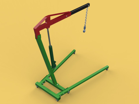 2TON PORTABLE HYDRAULIC ENGINE CRANE HOIST HEAVY LIFTING FOLDING 3D Модель