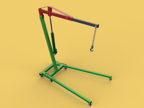 2TON PORTABLE HYDRAULIC ENGINE CRANE HOIST HEAVY LIFTING FOLDING 3D Модель