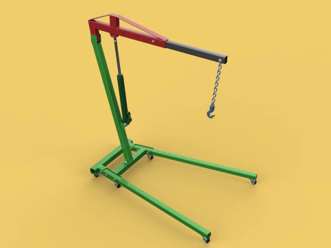 2ТОННЫЙ ПОРТАТИВНЫЙ ГИДРАВЛИЧЕСКИЙ ДВИГАТЕЛЬ КРАНОВЫЙ ПОДЪЕМНИК ТЯЖЕЛЫЙ ПОДЪЕМ СКЛАДЫВАНИЯ 3D Модель