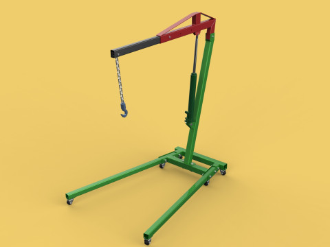 2TON PORTABLE HYDRAULIC ENGINE CRANE HOIST HEAVY LIFTING FOLDING 3D Модель