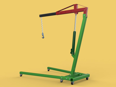 2TON PORTABLE HYDRAULIC ENGINE CRANE HOIST HEAVY LIFTING FOLDING 3D Модель