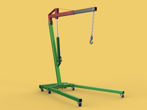 2TON PORTABLE HYDRAULIC ENGINE CRANE HOIST HEAVY LIFTING FOLDING 3D Модель