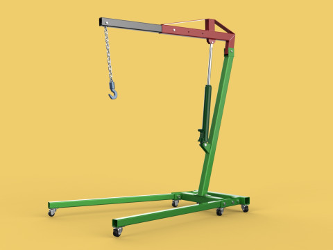 2TON PORTABLE HYDRAULIC ENGINE CRANE HOIST HEAVY LIFTING FOLDING 3D Модель
