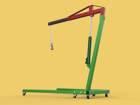 2TON PORTABLE HYDRAULIC ENGINE CRANE HOIST HEAVY LIFTING FOLDING 3D Модель
