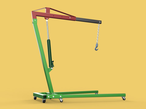 2TON PORTABLE HYDRAULIC ENGINE CRANE HOIST HEAVY LIFTING FOLDING 3D Модель
