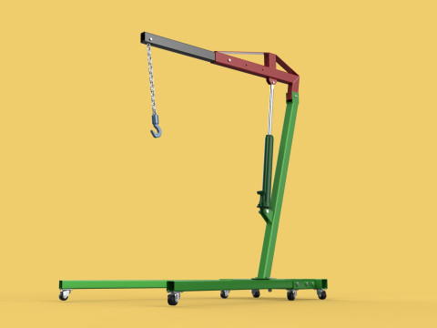 2TON PORTABLE HYDRAULIC ENGINE CRANE HOIST HEAVY LIFTING FOLDING 3D Модель