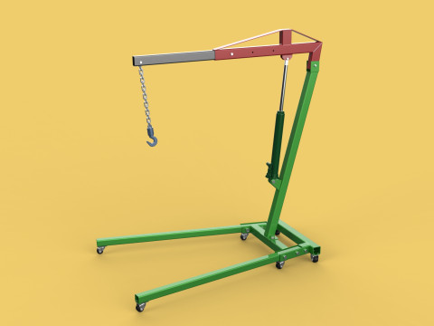 2TON PORTABLE HYDRAULIC ENGINE CRANE HOIST HEAVY LIFTING FOLDING 3D Модель