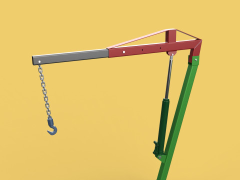 2TON PORTABLE HYDRAULIC ENGINE CRANE HOIST HEAVY LIFTING FOLDING 3D Модель