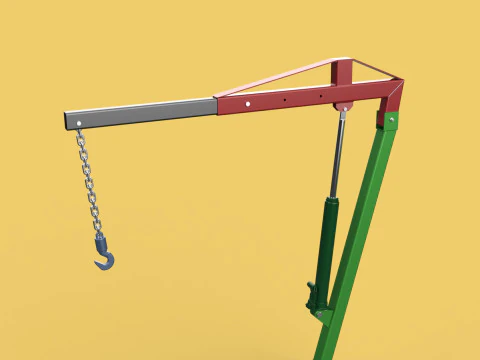 2ТОННЫЙ ПОРТАТИВНЫЙ ГИДРАВЛИЧЕСКИЙ ДВИГАТЕЛЬ КРАНОВЫЙ ПОДЪЕМНИК ТЯЖЕЛЫЙ ПОДЪЕМ СКЛАДЫВАНИЯ 3D Модель