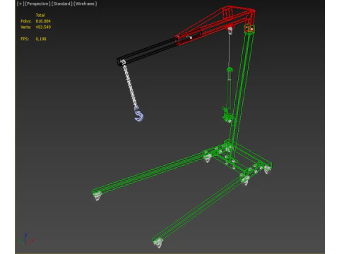 2ТОННЫЙ ПОРТАТИВНЫЙ ГИДРАВЛИЧЕСКИЙ ДВИГАТЕЛЬ КРАНОВЫЙ ПОДЪЕМНИК ТЯЖЕЛЫЙ ПОДЪЕМ СКЛАДЫВАНИЯ 3D Модель