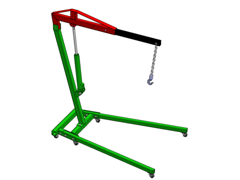 2TON PORTABLE HYDRAULIC ENGINE CRANE HOIST HEAVY LIFTING FOLDING 3D Модель